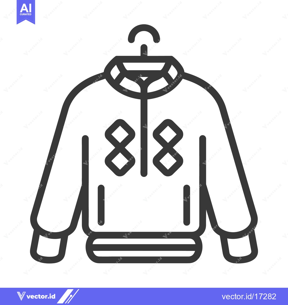 Premium Vector of An illustrated depiction of a sweater hanging from a hanger