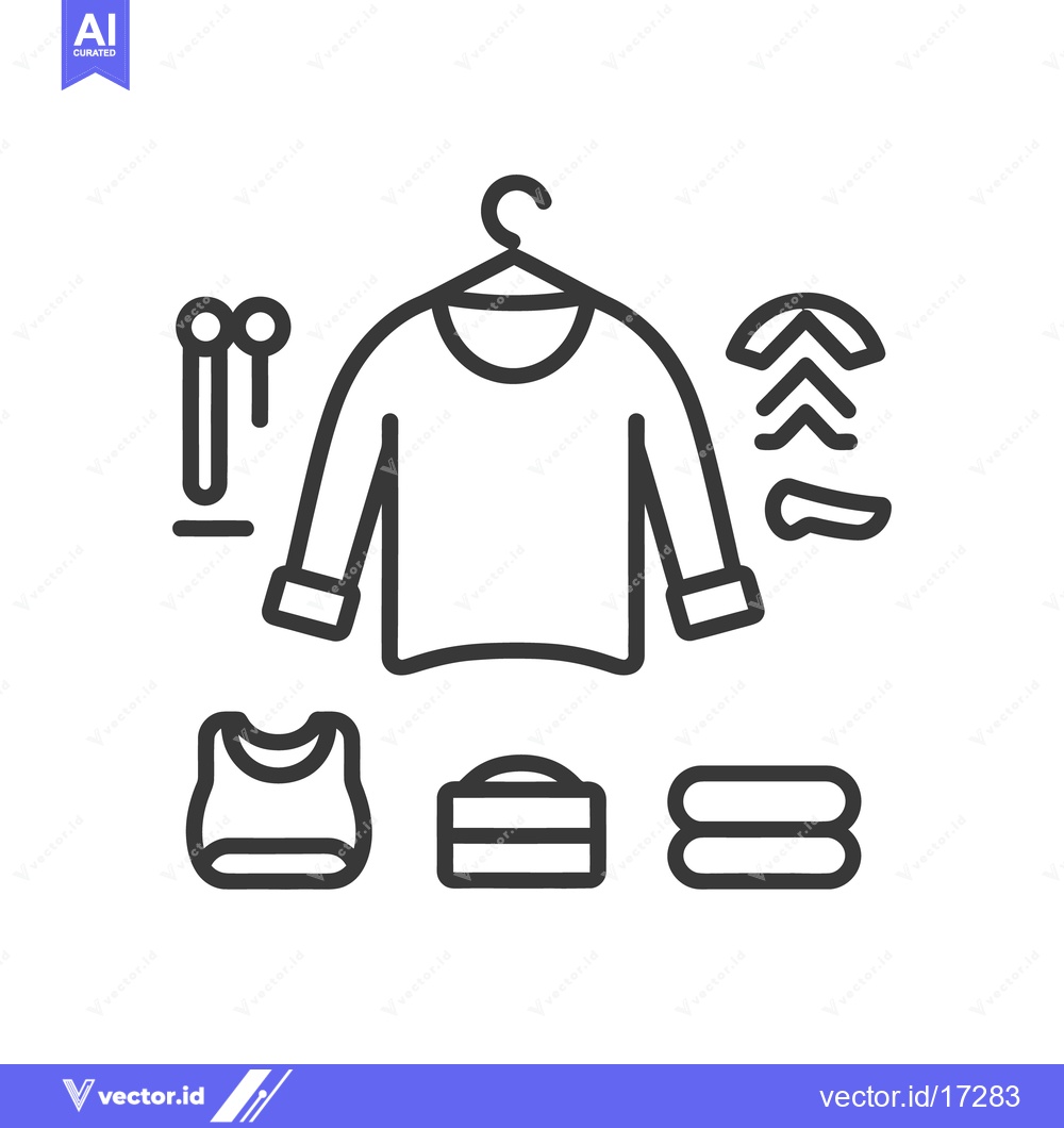 Premium Vector of Clothes and Accessories Displayed with Various Related Items on a Hang