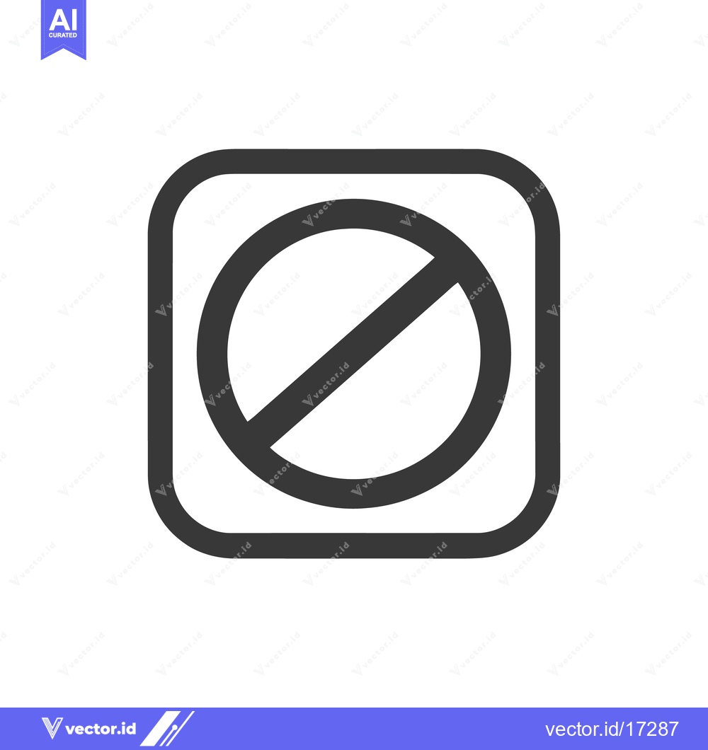 Premium Vector of Prohibition Symbol: Bold Black Icon of Restriction and Denial on White