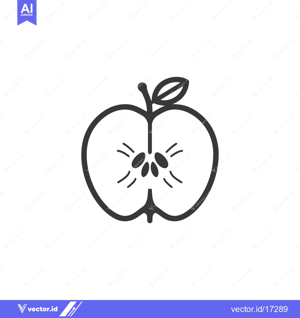 Premium Vector of Minimalist Apple Icon Outline Vector Illustration.