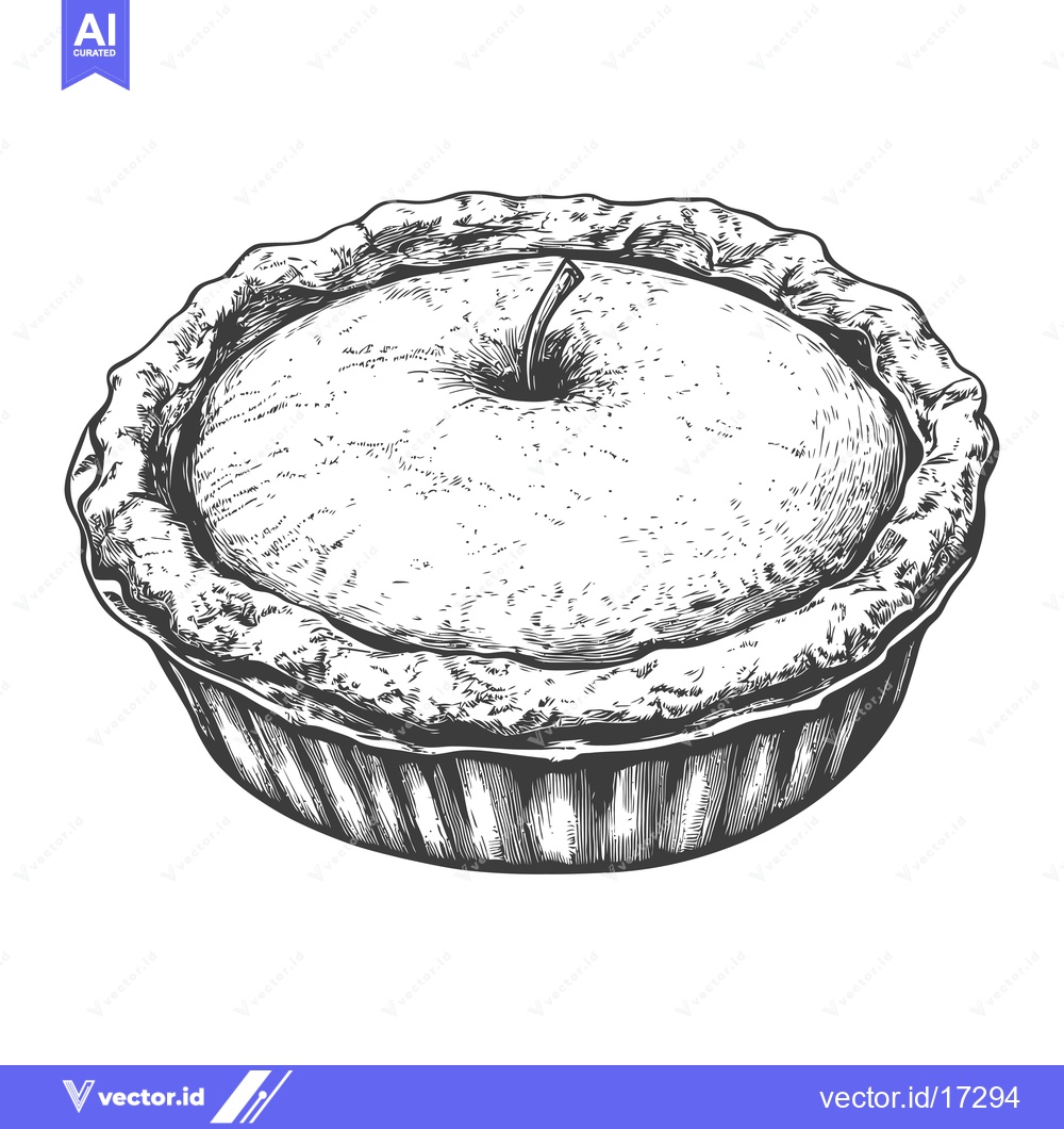 Premium Vector dari A delicious apple pie illustration with perfect rustic crust