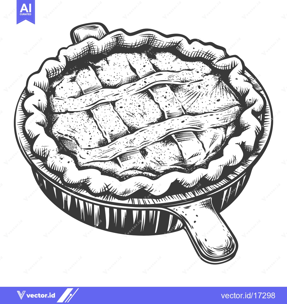 Premium Vector dari Delicious Apple Pie Baked in a Stone Serving Dish