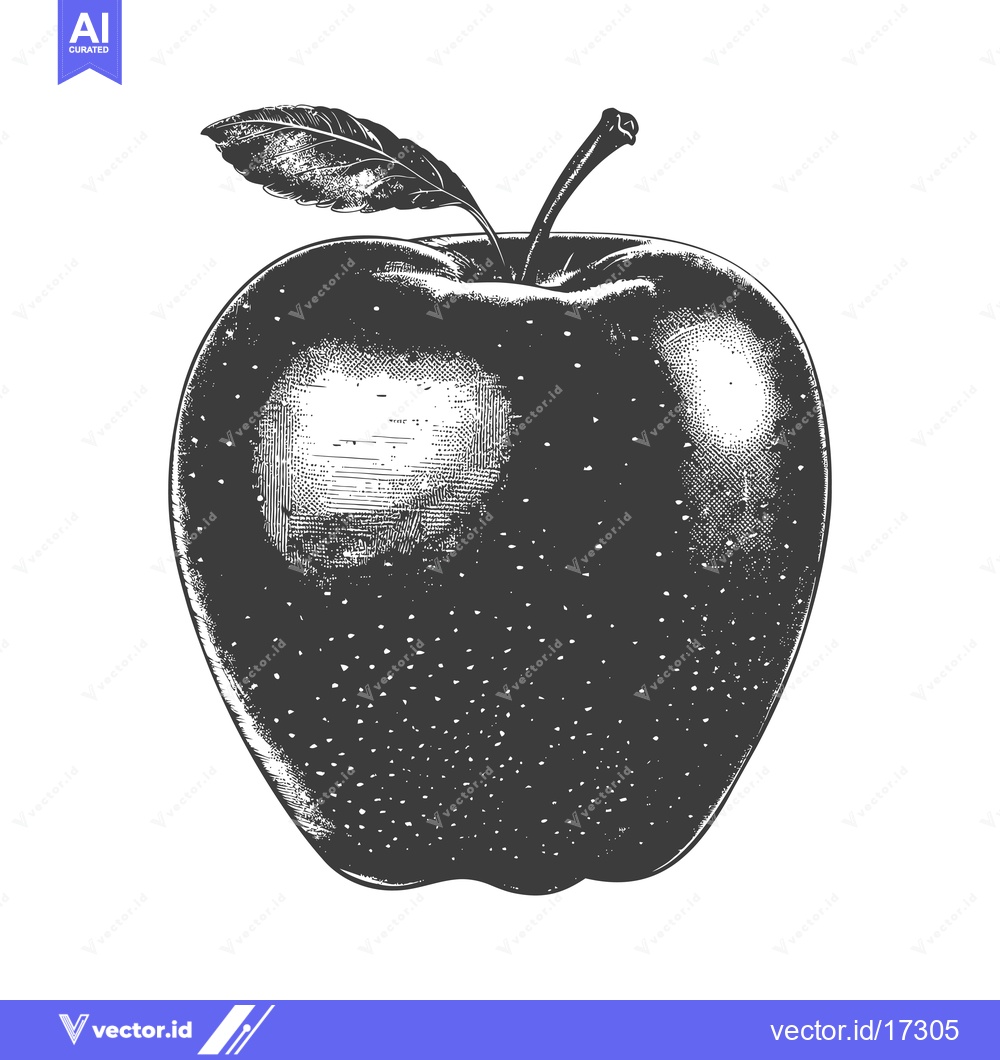 Premium Vector dari A detailed illustration of a red apple on a white background