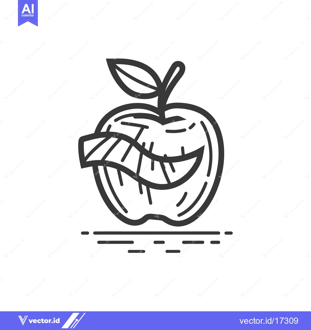 Premium Vector dari Apple with a Measuring Tape Wrapped Around It