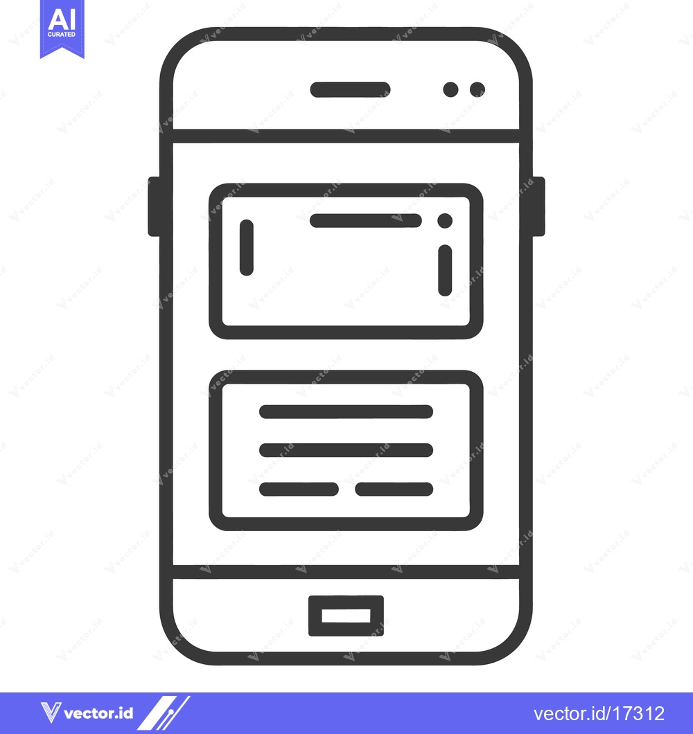 Premium Vector of Illustration depicts a smartphone displaying information on the screen