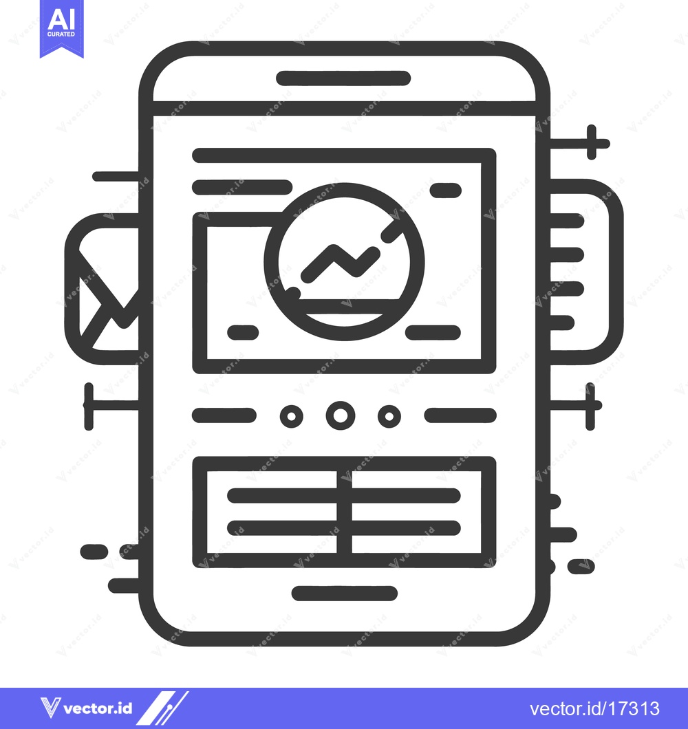 Premium Vector of A stylized illustration displaying information on a mobile smartphone