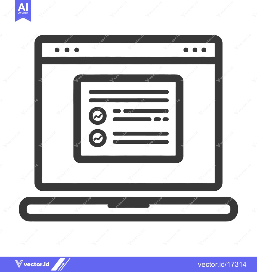 Premium Vector dari A graphic depiction of a laptop displaying website interface informati
