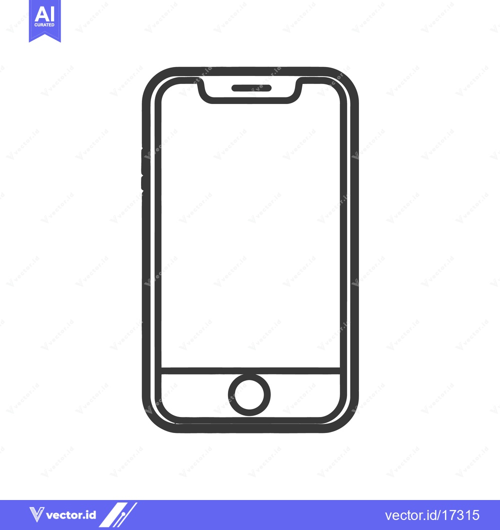 Premium Vector dari A simple black and white image of a smartphone device