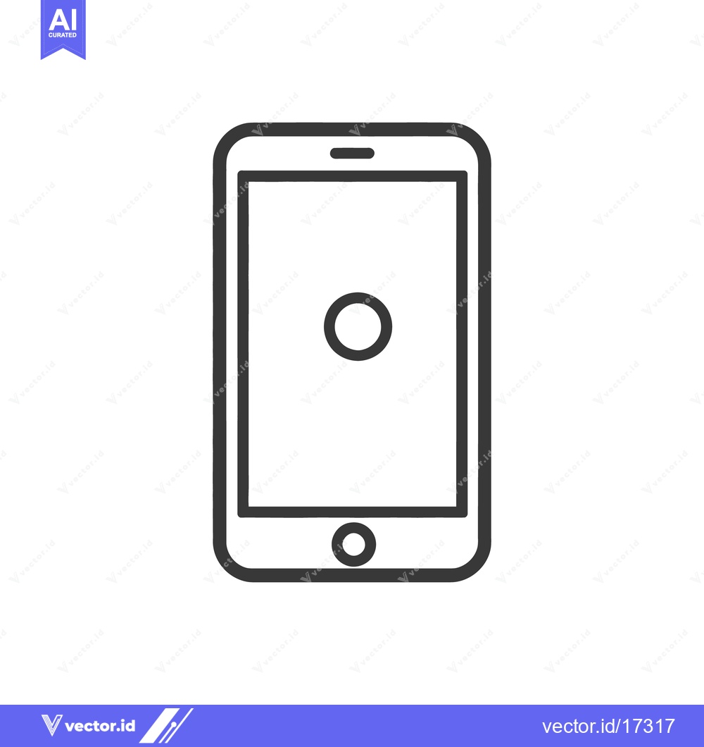 Premium Vector of A simple outlined illustration depicting a mobile touchscreen device