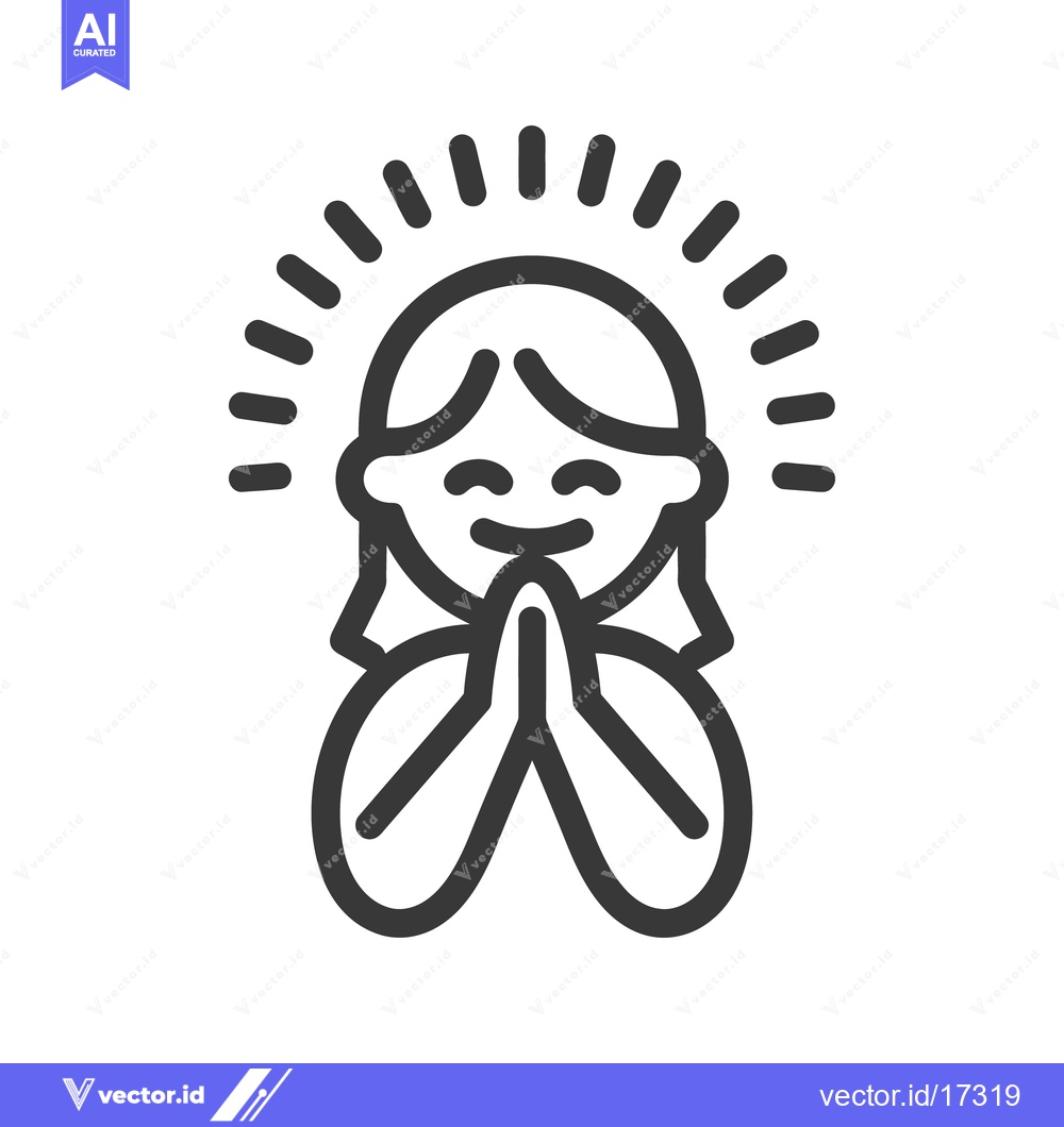 Premium Vector dari A smiling person is showing hands together in prayer