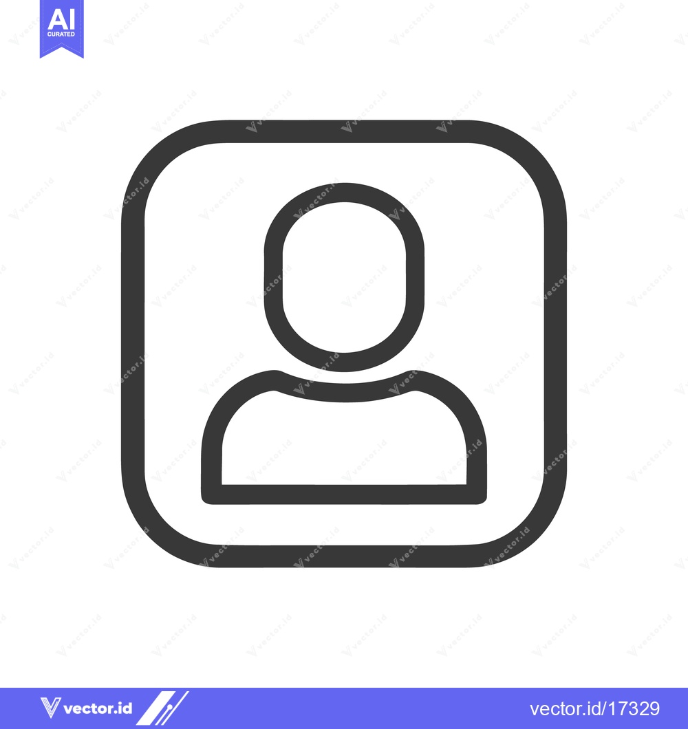 Premium Vector of User Icon in Rounded Square, Simple Outline Design, Dark Gray