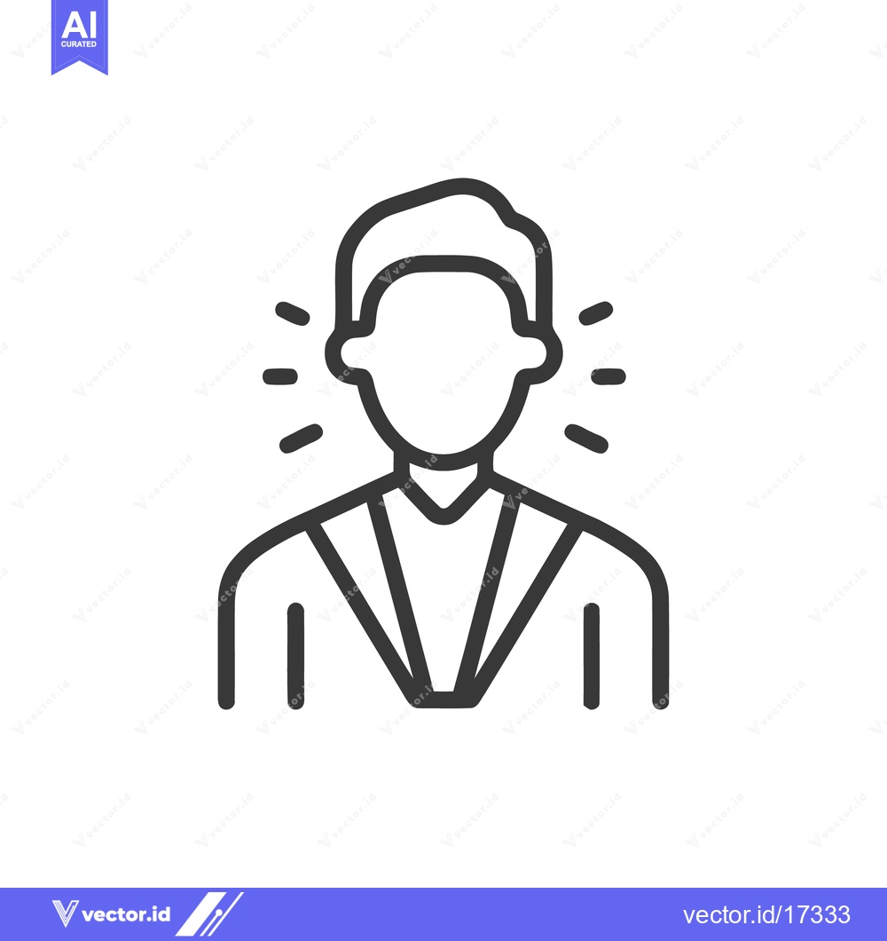 Premium Vector dari Faceless Man Icon with Aura, Minimalist Line Art Illustration on White