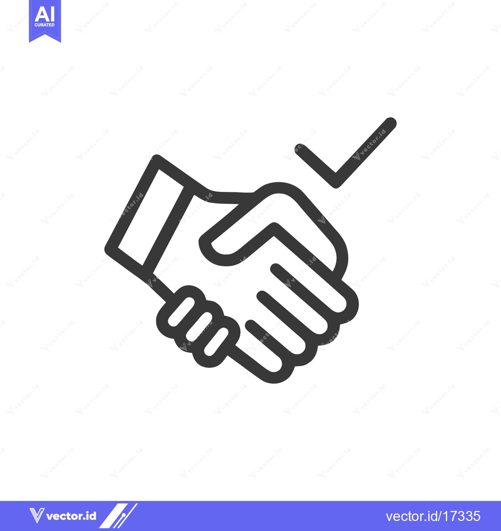 Premium Vector of Handshake Agreement Icon: Business Deal, Partnership, and Approval Sym