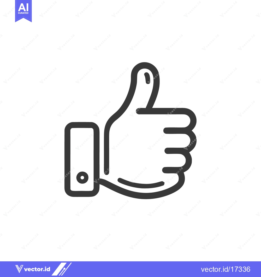 Premium Vector dari Minimalist Thumbs Up Icon with Clean Lines and Modern Design