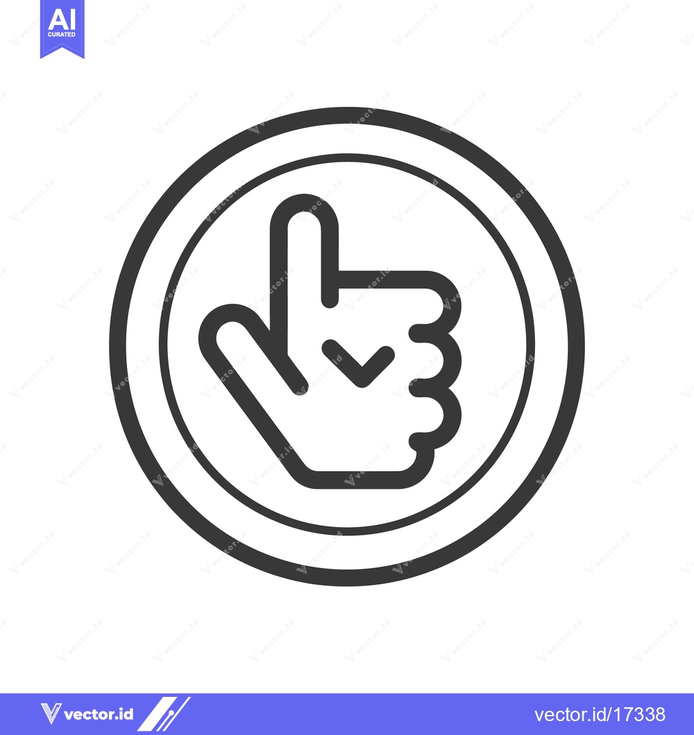Premium Vector of A black and white icon showing hand with upward thumb