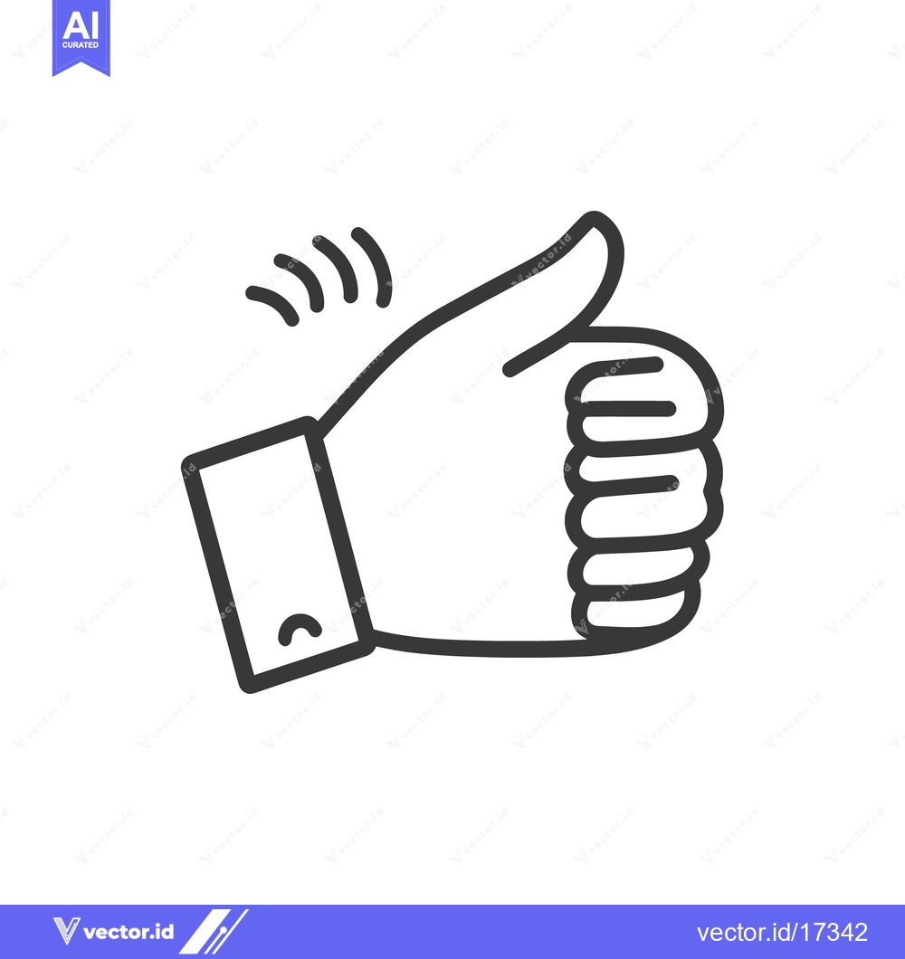 Premium Vector of A simple outline drawing of a hand giving the thumbs up gesture
