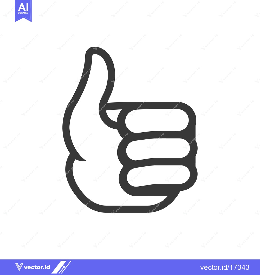 Premium Vector of A black line drawing of a hand giving a thumbs up