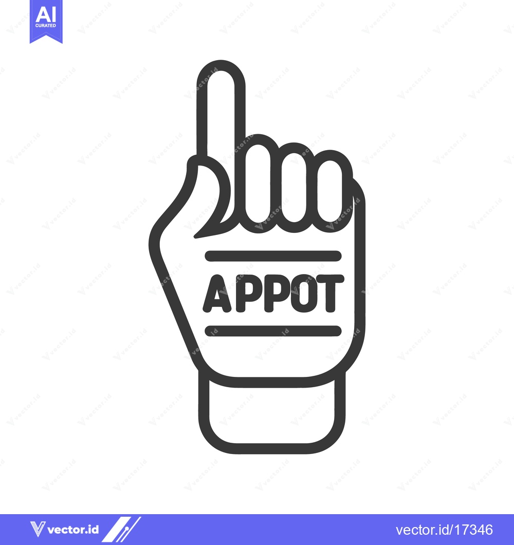 Premium Vector dari A hand pointing upward with the letters appot displayed on it