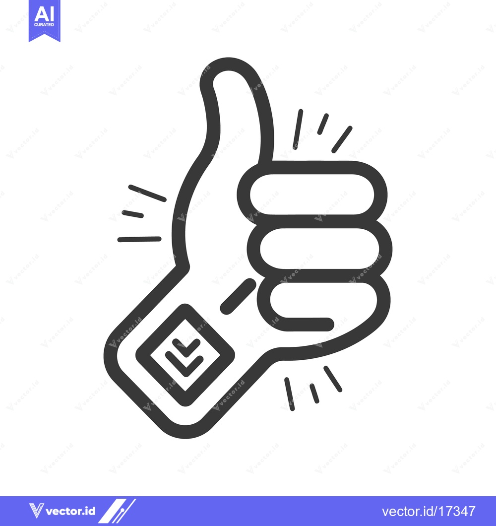 Premium Vector dari A simple icon depicts a hand giving a positive thumbs up gesture