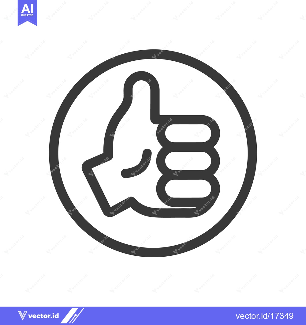 Premium Vector dari A simple graphic depicting a hand with a raised thumb inside a circle