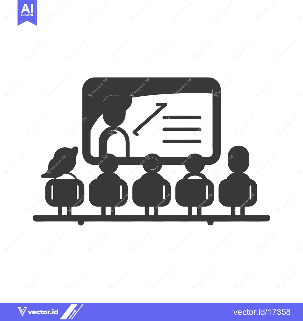 Premium Vector of A Presentation with a Presenter and Audience Members