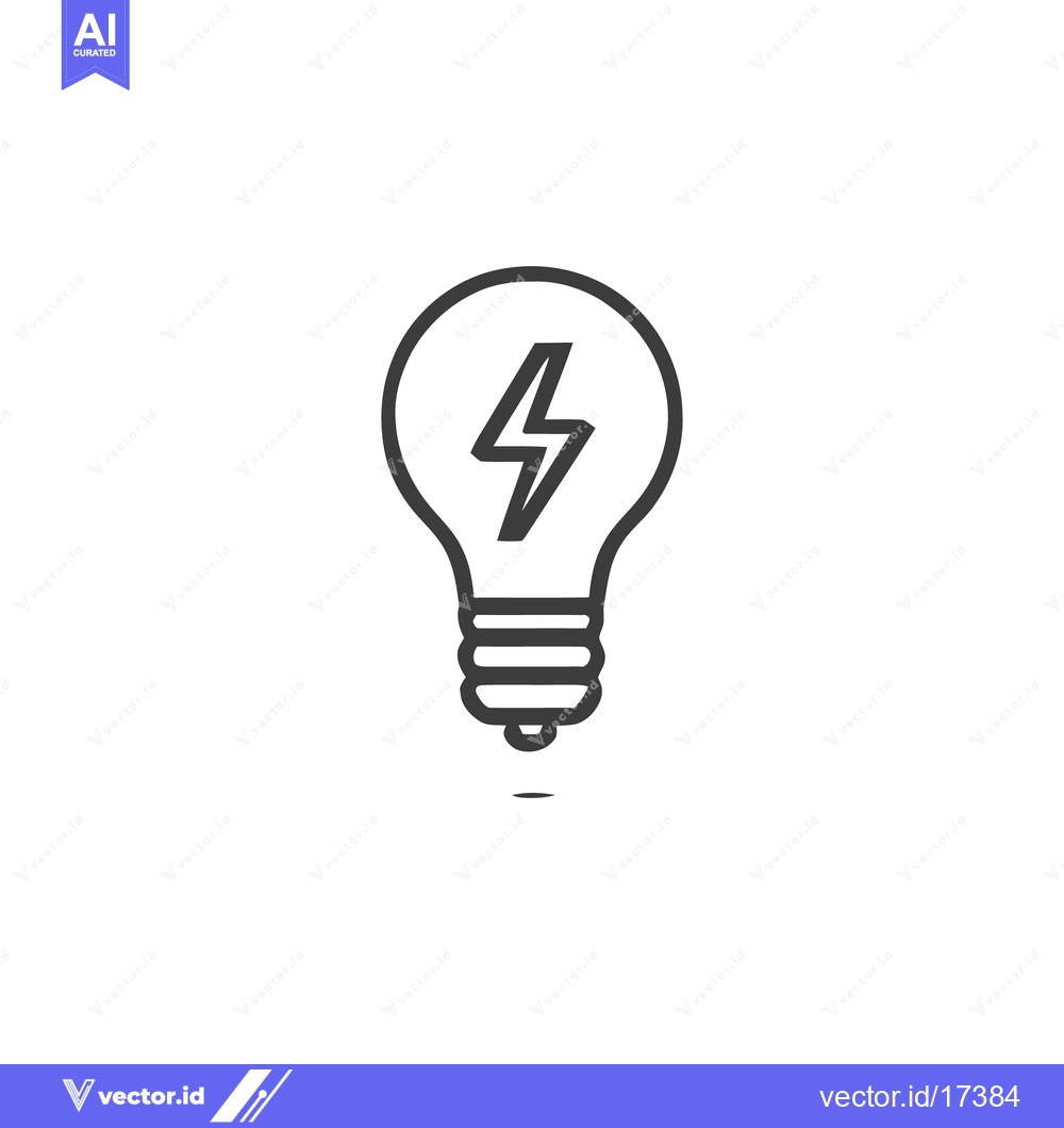 Premium Vector dari Lightbulb with Lightning Bolt Icon: Idea, Innovation, Energy Concept