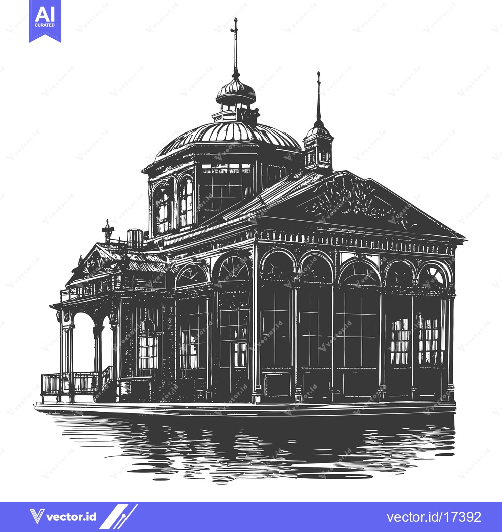 Premium Vector dari An elegant illustration showcasing a classical architectural structure