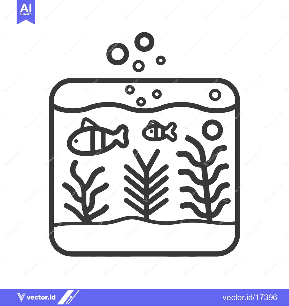 Premium Vector dari An illustration of an aquarium containing fish and aquatic plants