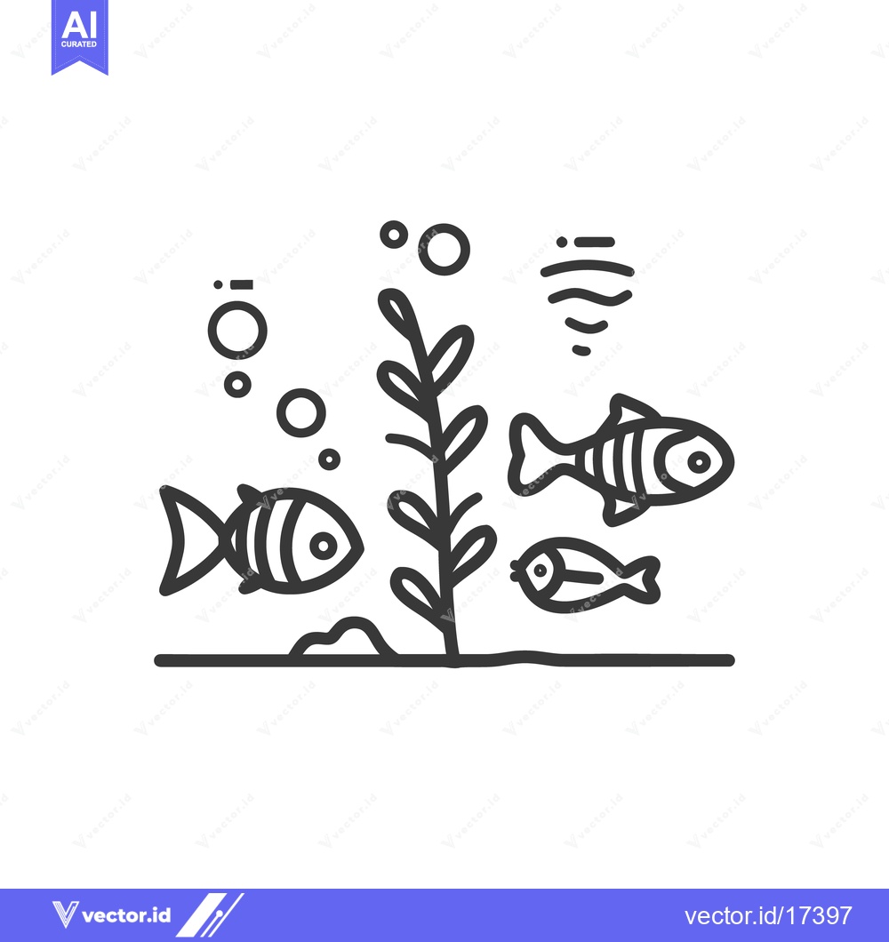 Premium Vector dari Simple black and white illustration of aquatic fish in water