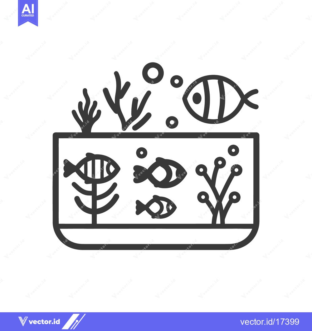 Premium Vector dari An aquarium containing several fish and aquatic plant illustrations