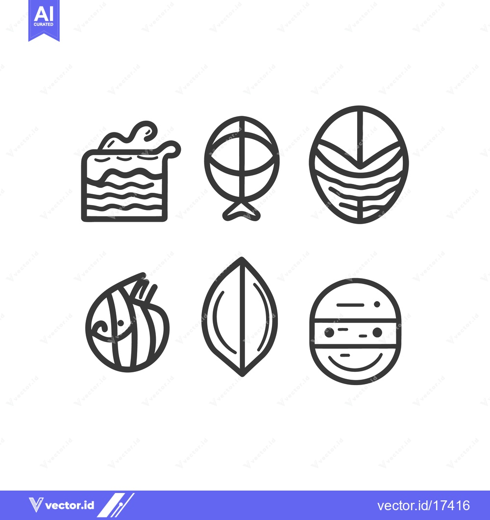 Premium Vector dari Simple black line icons representing various abstract shapes and objec