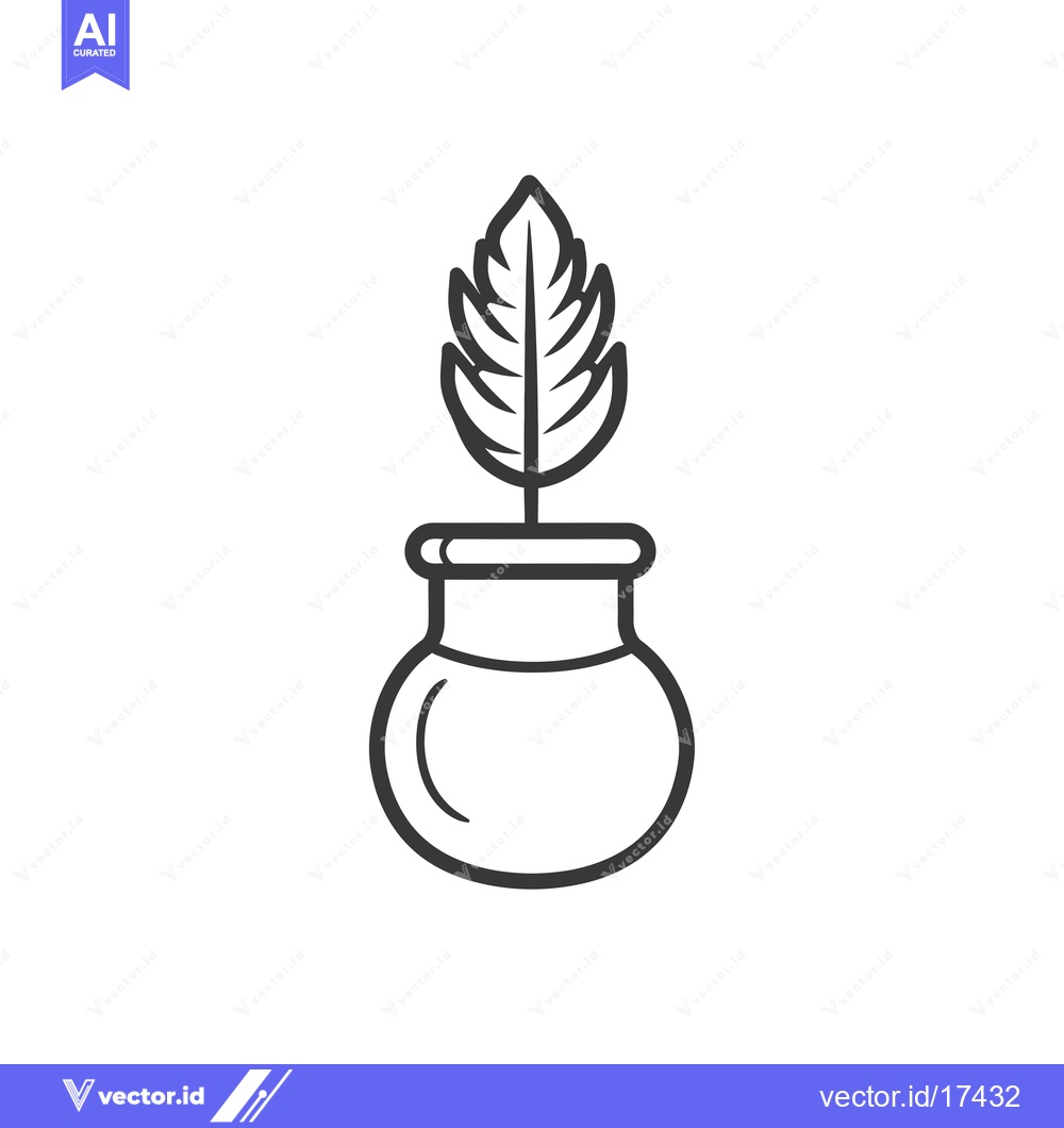 Premium Vector dari A Quill Pen Stuck in an Ink Bottle