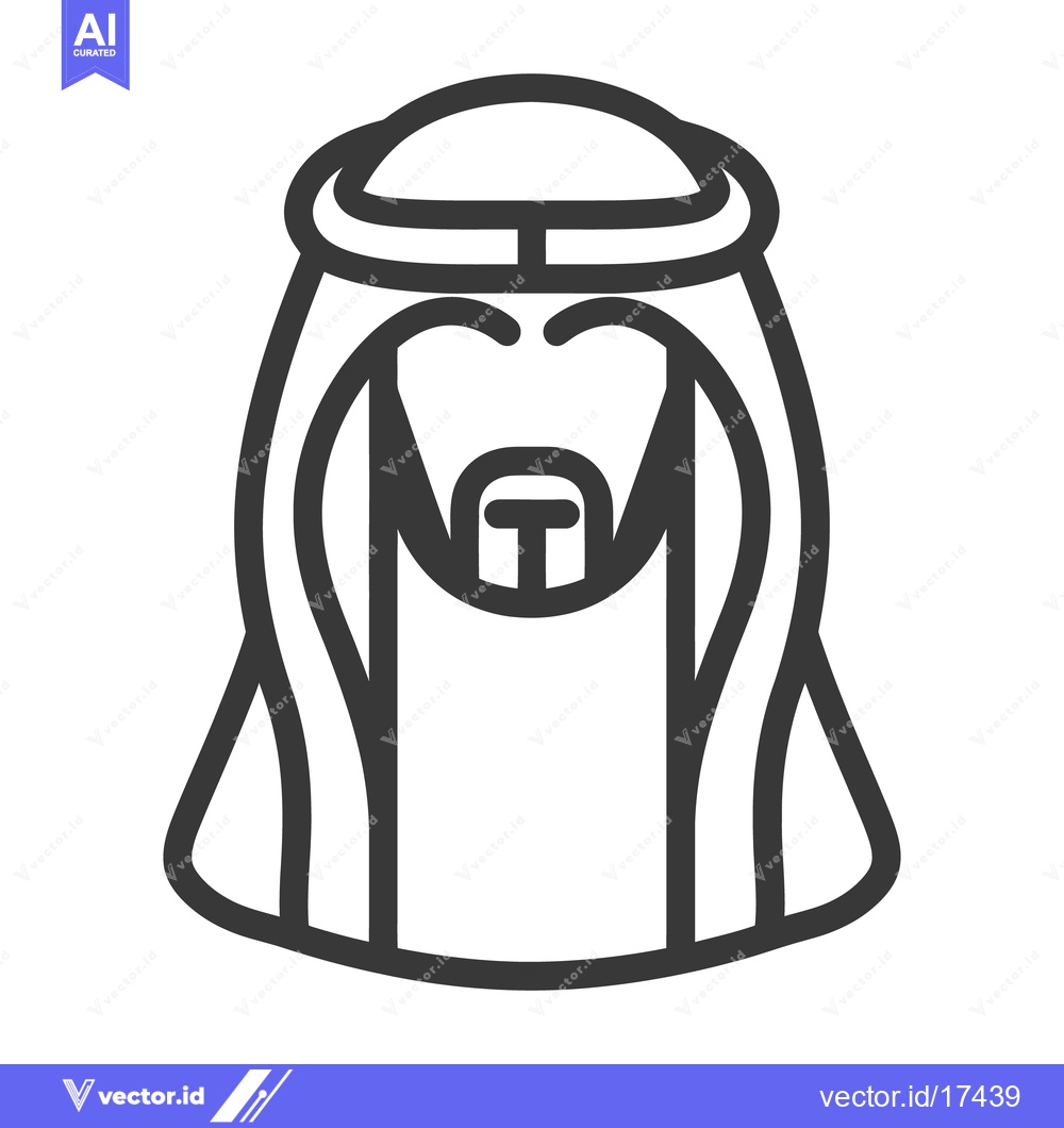 Premium Vector dari A simple line illustration of a person wearing traditional attire