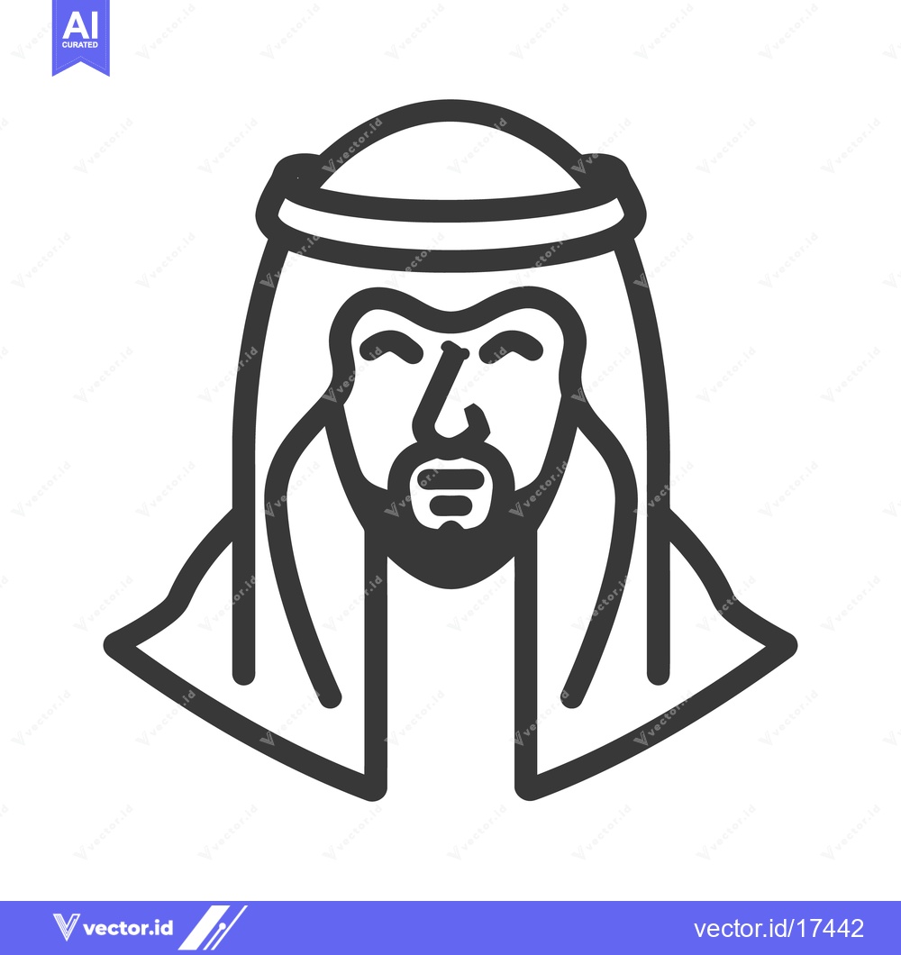 Premium Vector dari A graphic depiction of a man wearing traditional arab clothing