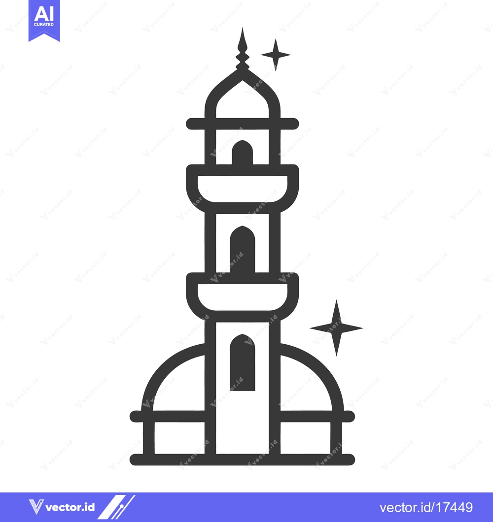 Premium Vector dari A tall structure reminiscent of a mosque with decorative details