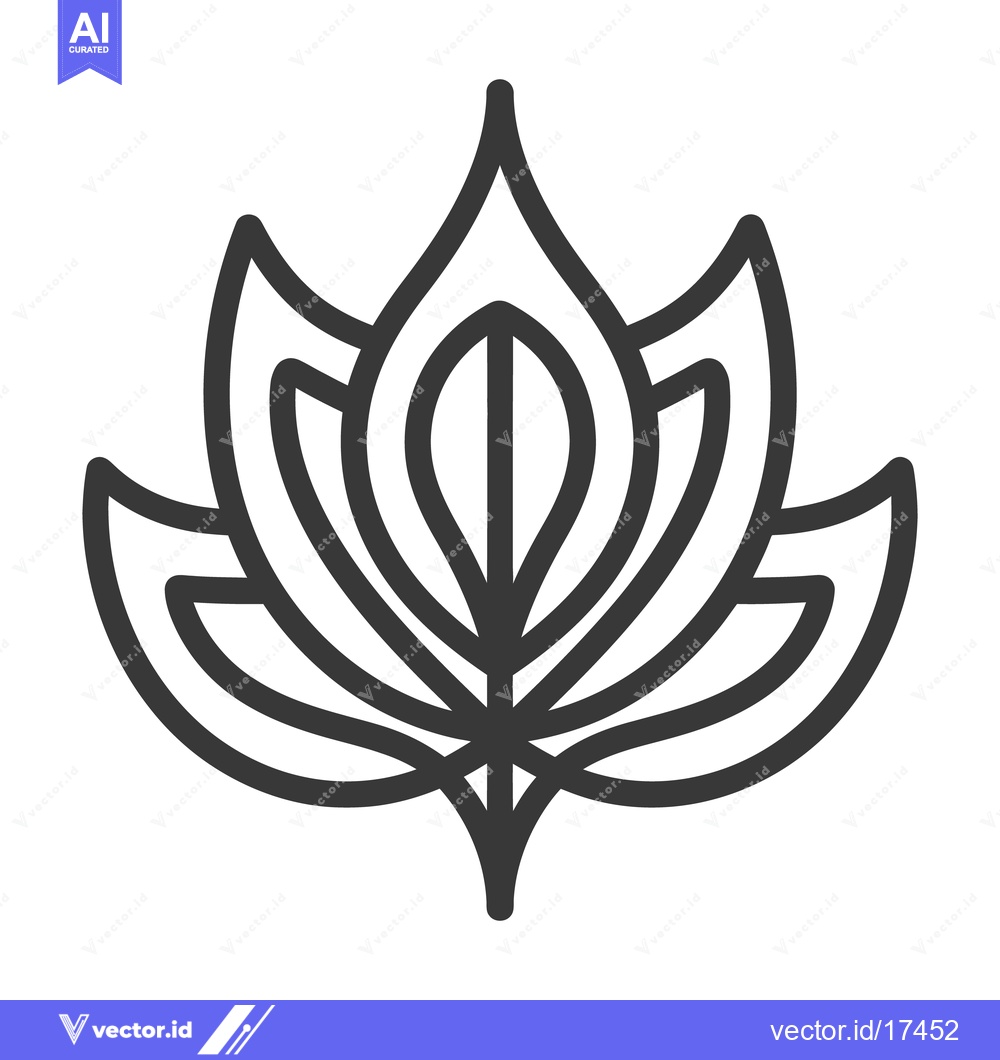 Premium Vector dari A symmetrical linear illustration of an open floral shape