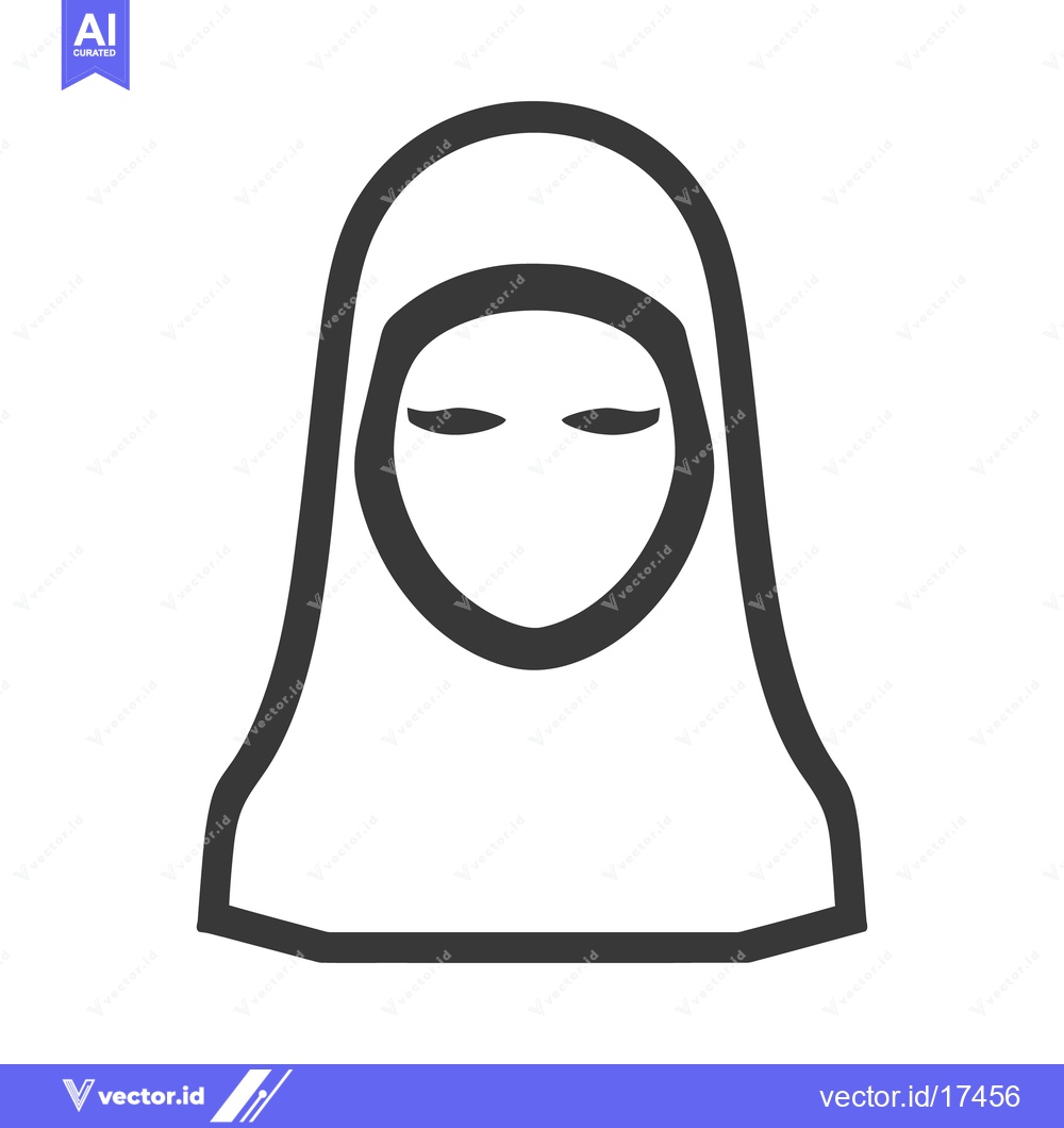 Premium Vector dari An illustrated outline of a female figure wearing a veil
