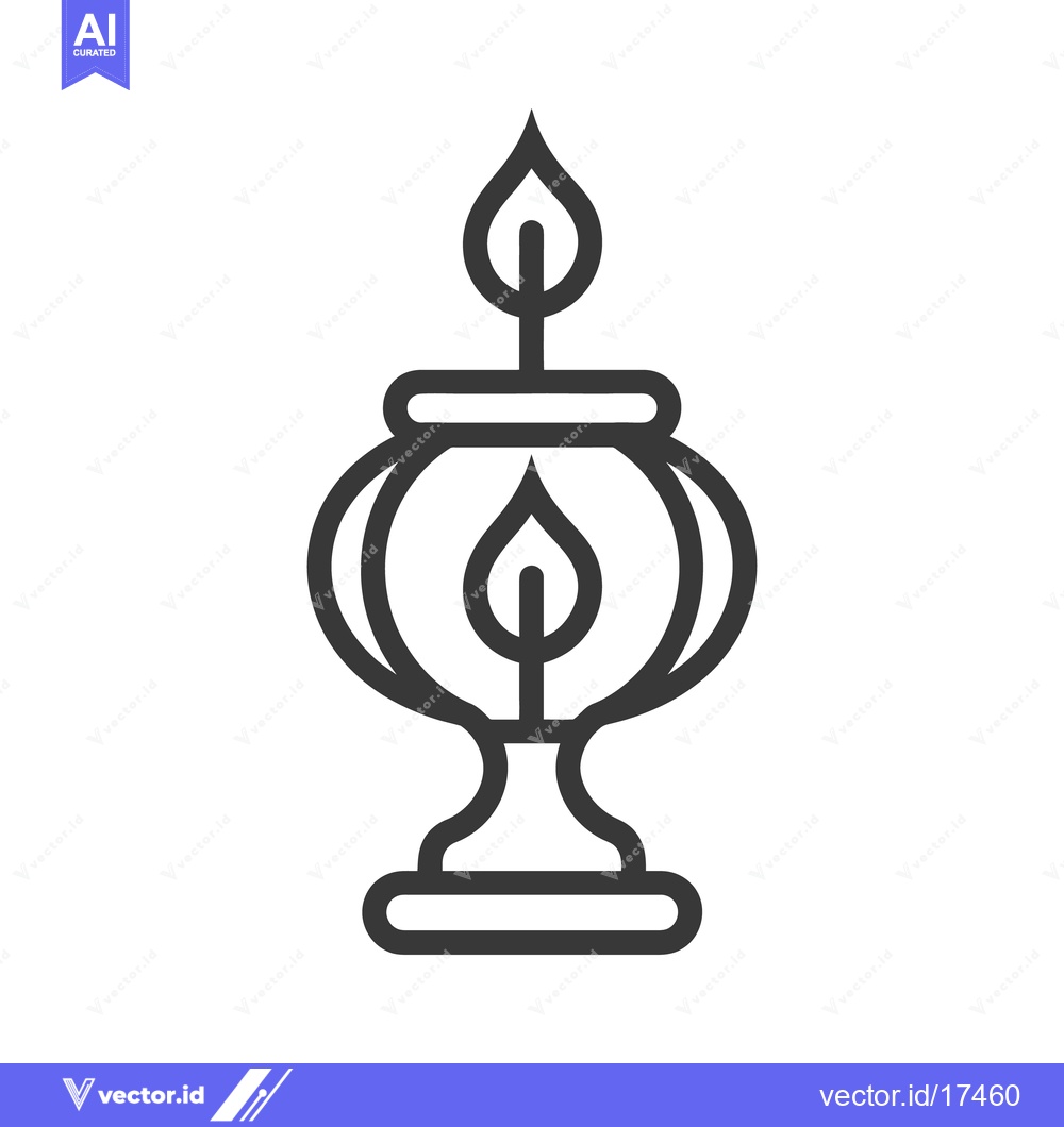 Premium Vector dari A decorative stylized lantern showing a candle and its flame
