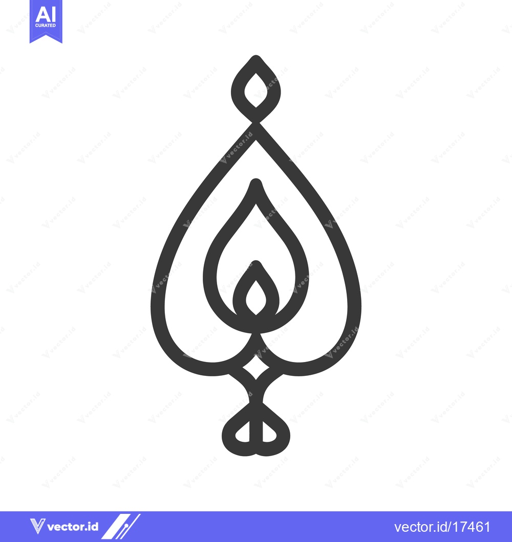 Premium Vector of A stylized black and white illustration of a decorative flame shape