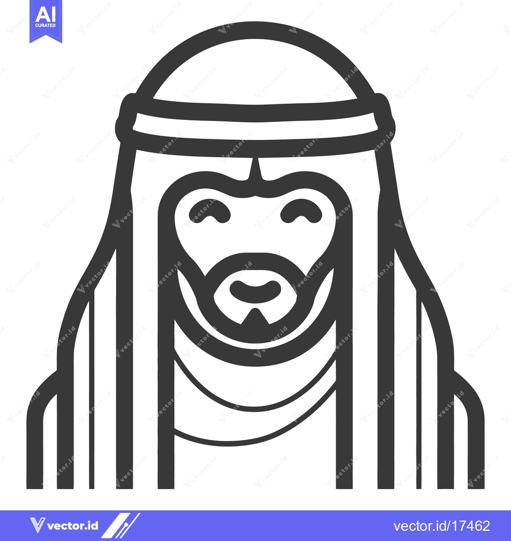 Premium Vector of Simple black and white illustration depicting a robed face