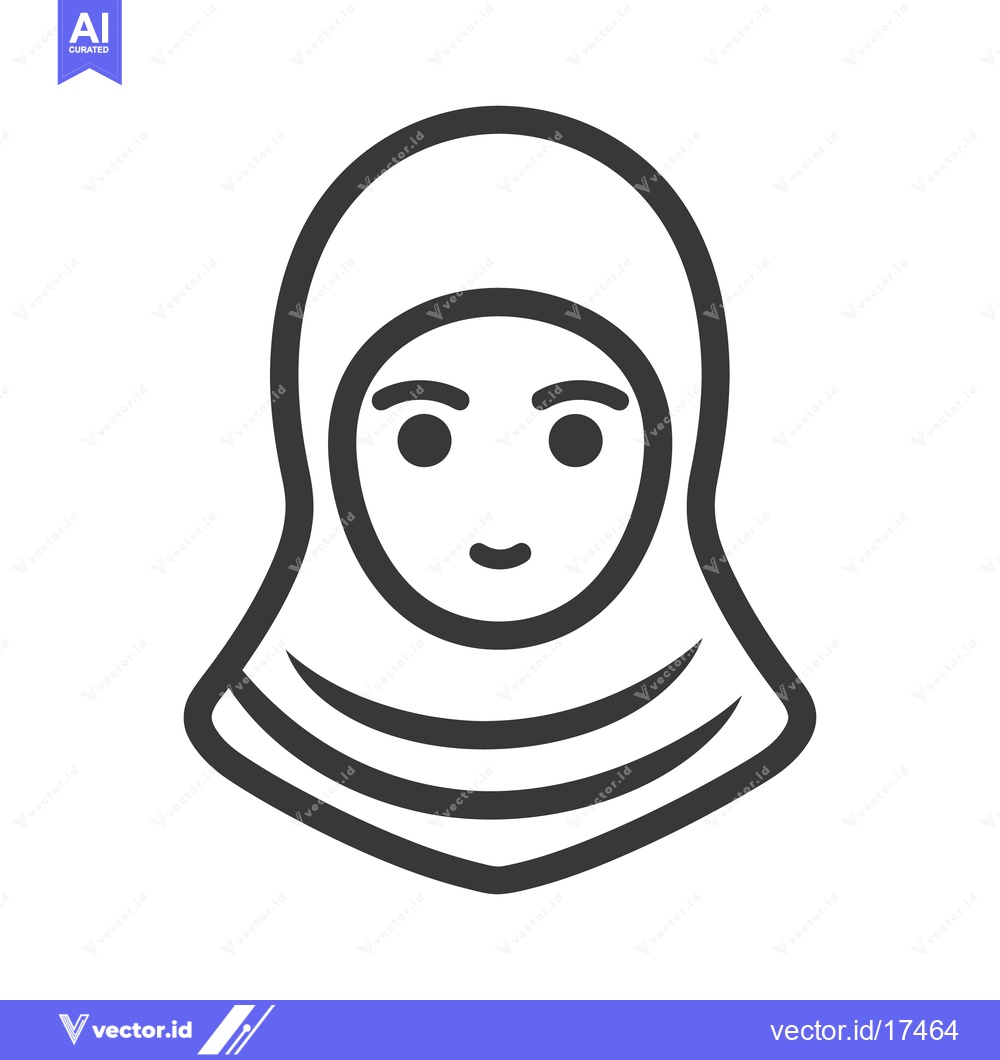 Premium Vector dari A Simple Outline Drawing Of A Covered Woman And Face