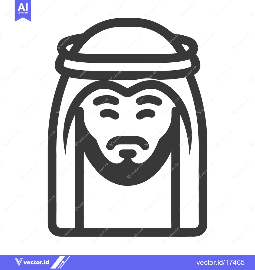 Premium Vector dari A graphic depiction of a person wearing traditional headwear