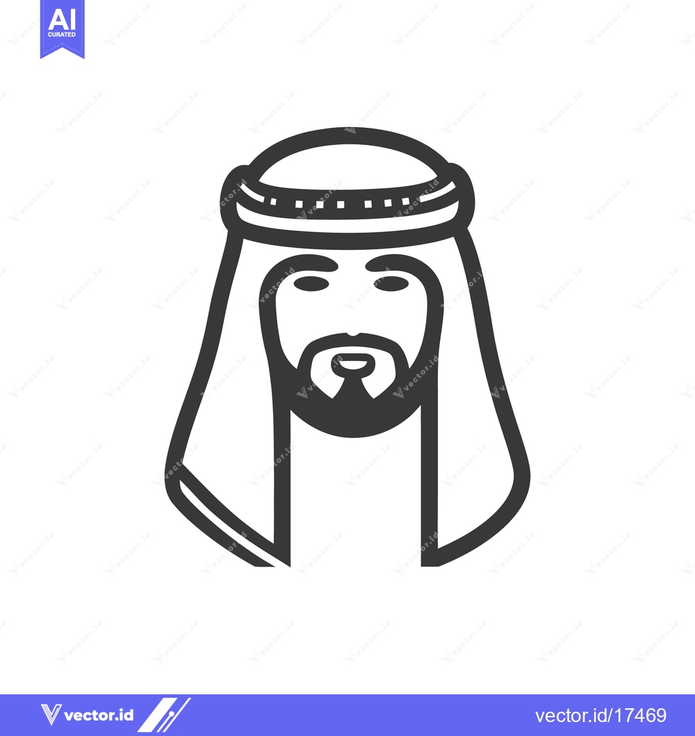 Premium Vector of A graphic image of a man wearing traditional headwear