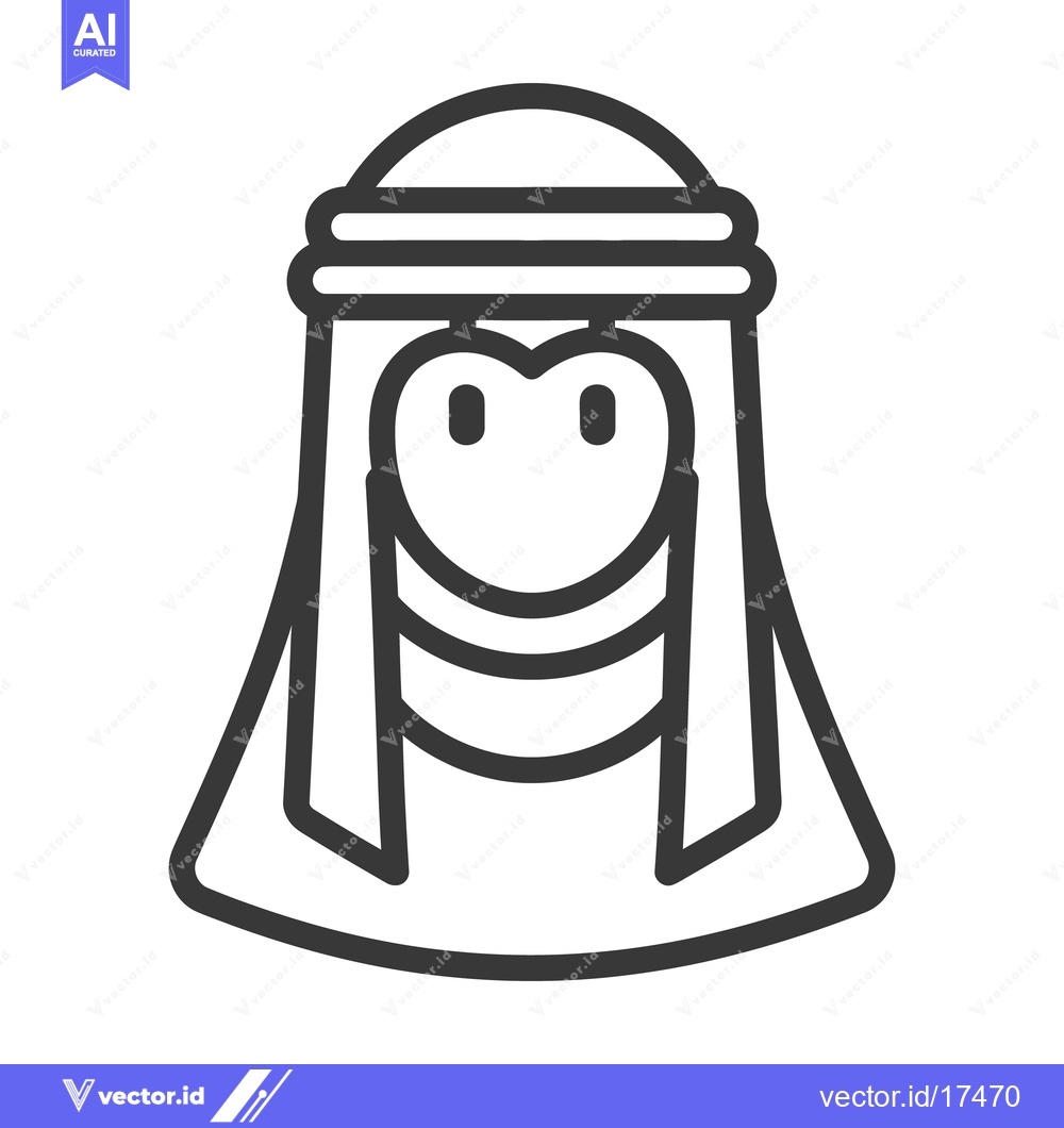 Premium Vector of An illustration of a person wearing traditional desert headwear