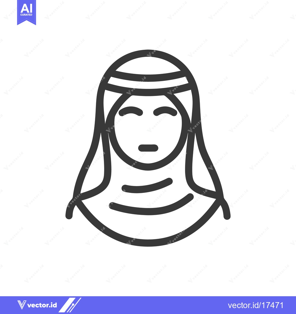 Premium Vector dari A simple line drawing of a woman with a head covering