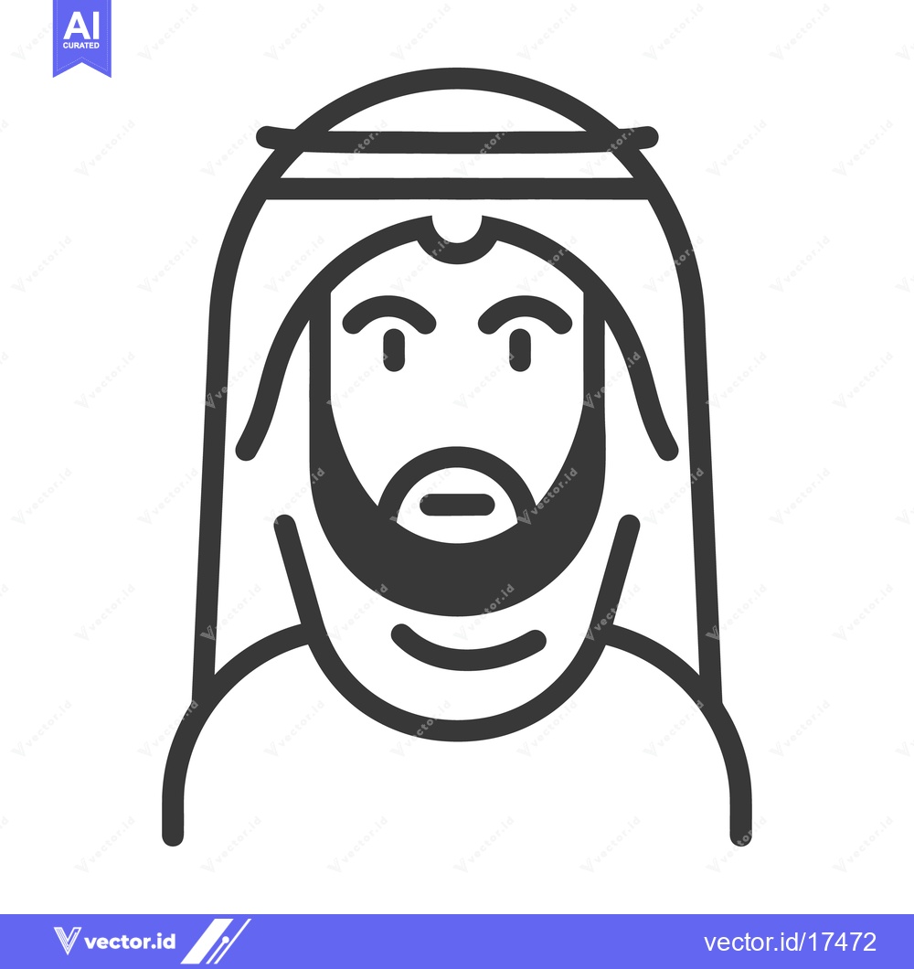 Premium Vector of A stylized illustration depicting a man in traditional attire