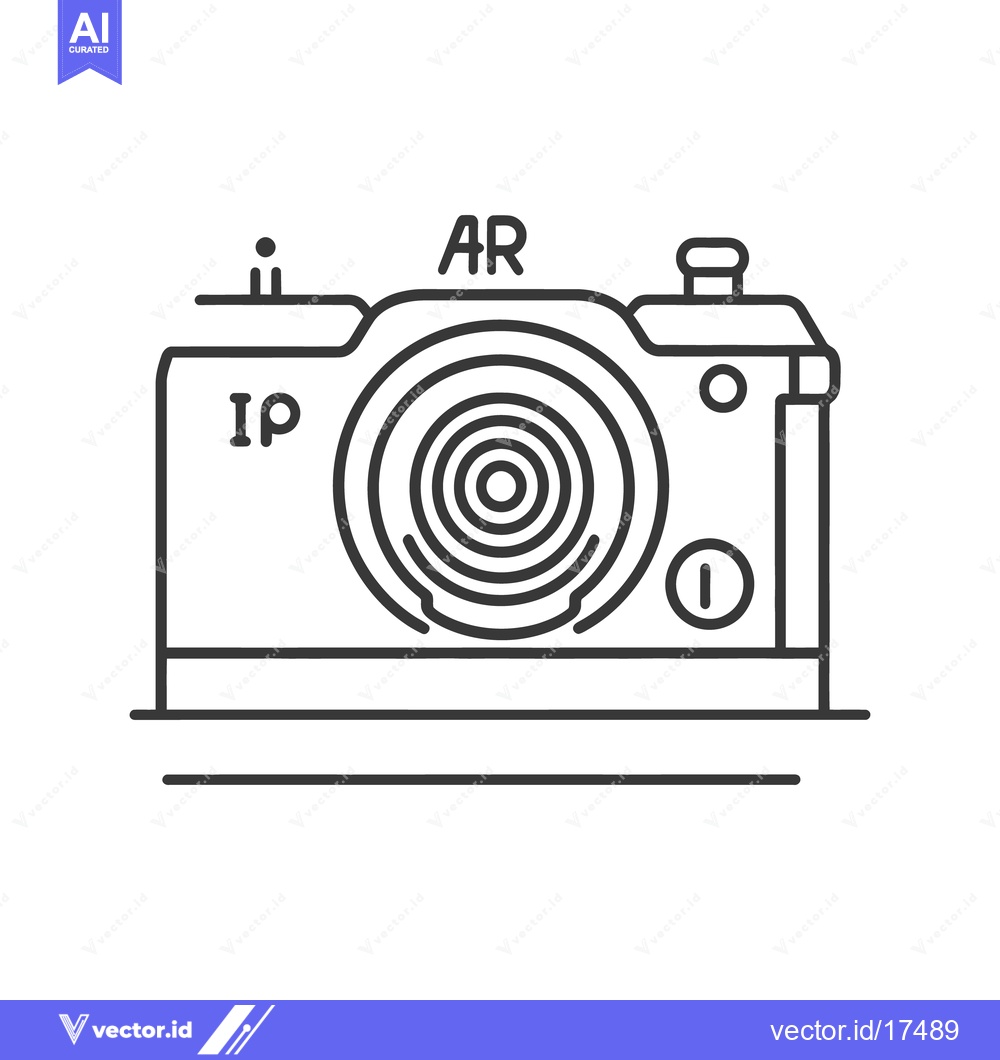 Premium Vector of A simple line drawing illustration representing a photographic camera