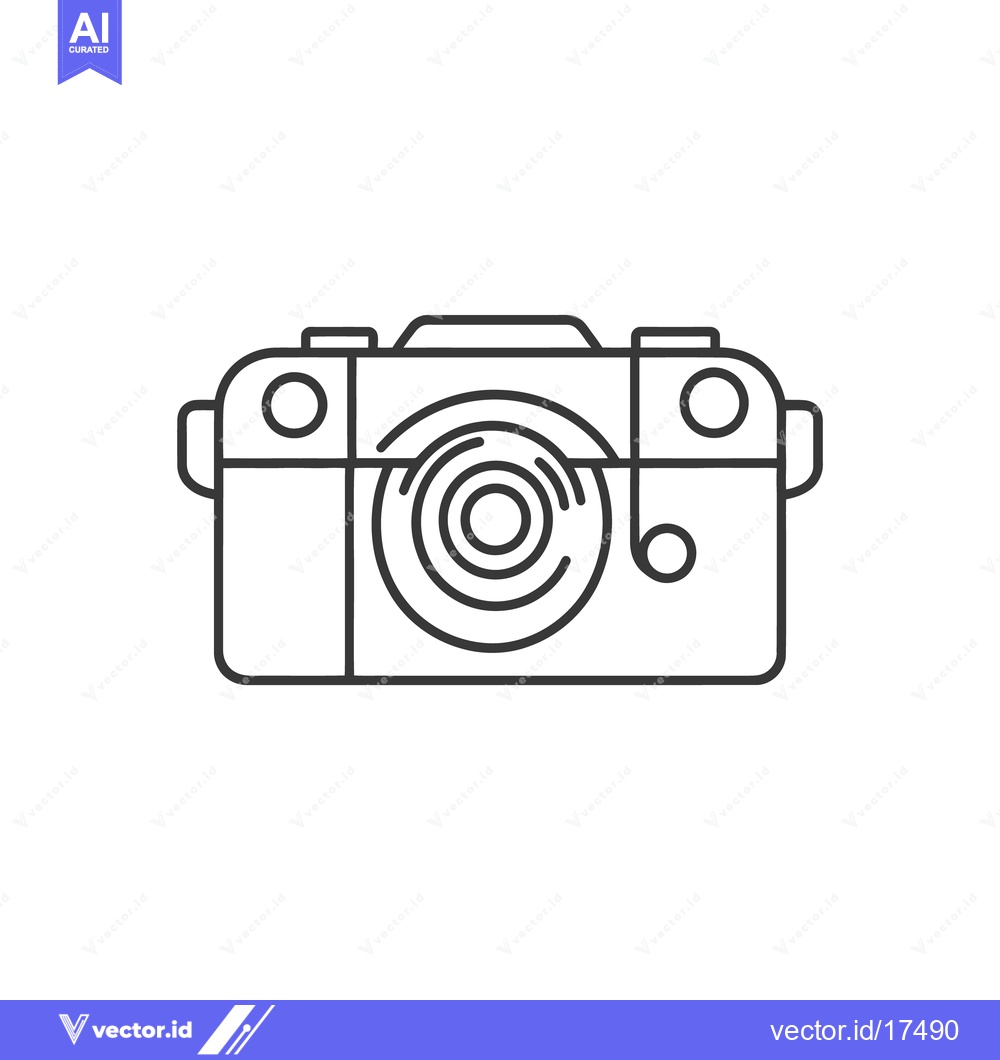 Premium Vector dari A simple black and white illustration of a camera device