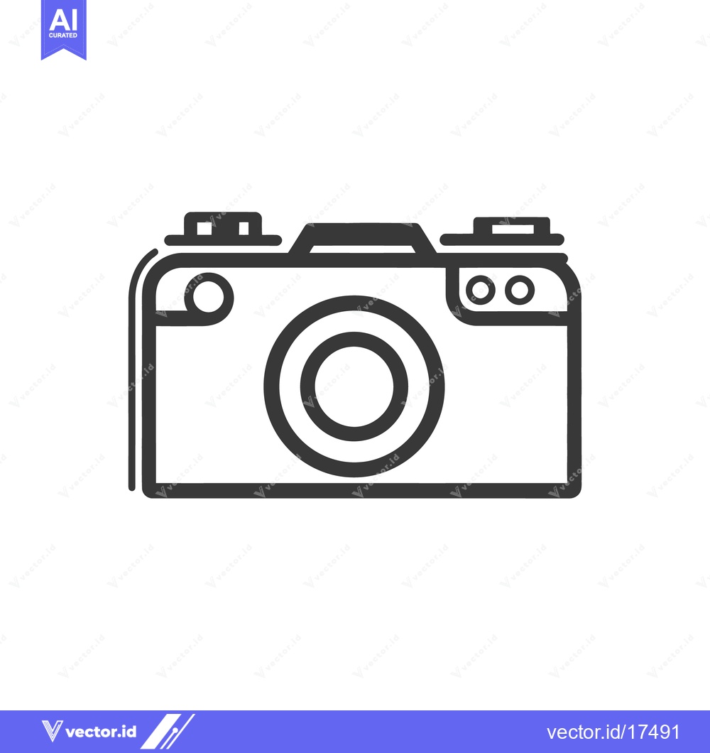 Premium Vector dari A black and white outline of a photographic camera