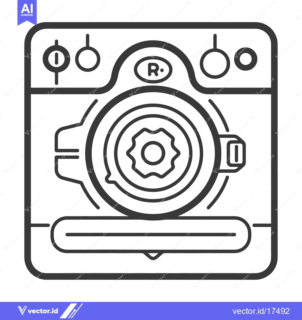 Premium Vector dari Vector illustration of a vintage film camera in black and white
